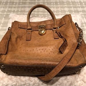 Used Michael Kors Bedford Ostrich Tote